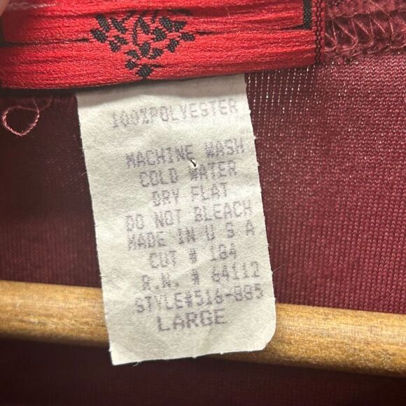 Destination LA Vintage Red Velvet Whimsigoth Floral 3/4 Sleeve Top Size L - Picture 7 of 13